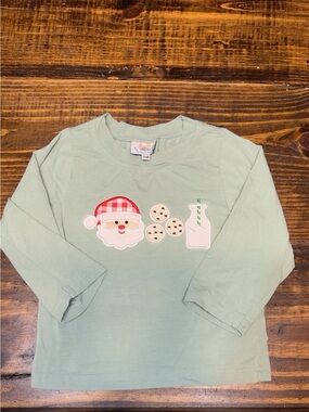 Busy Bees Smocks Santa & Cookies Appliqué Long-Sleeve Tee